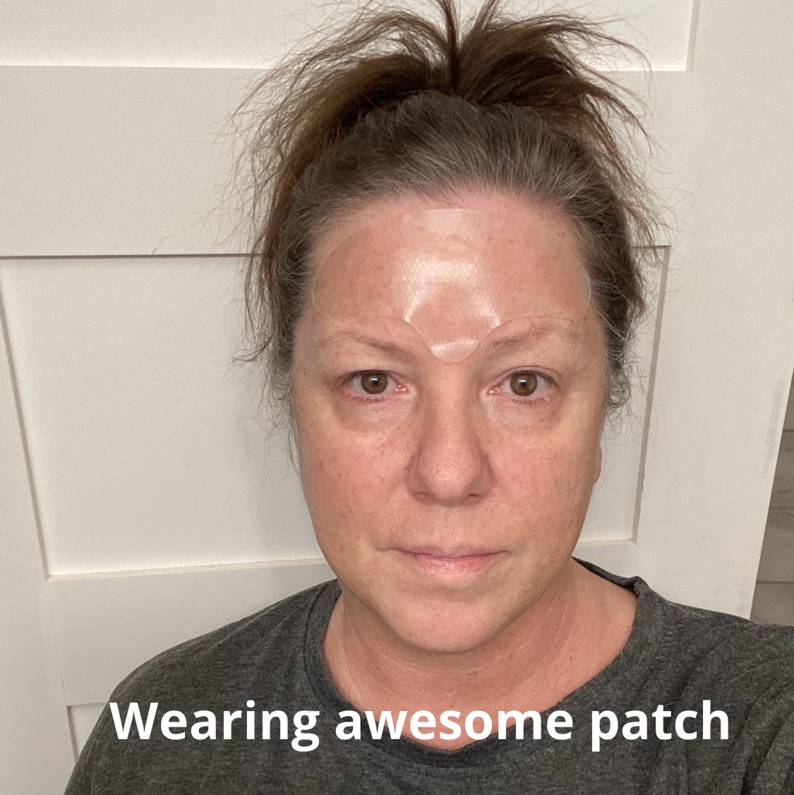 Women wearing overnight facial gel patch